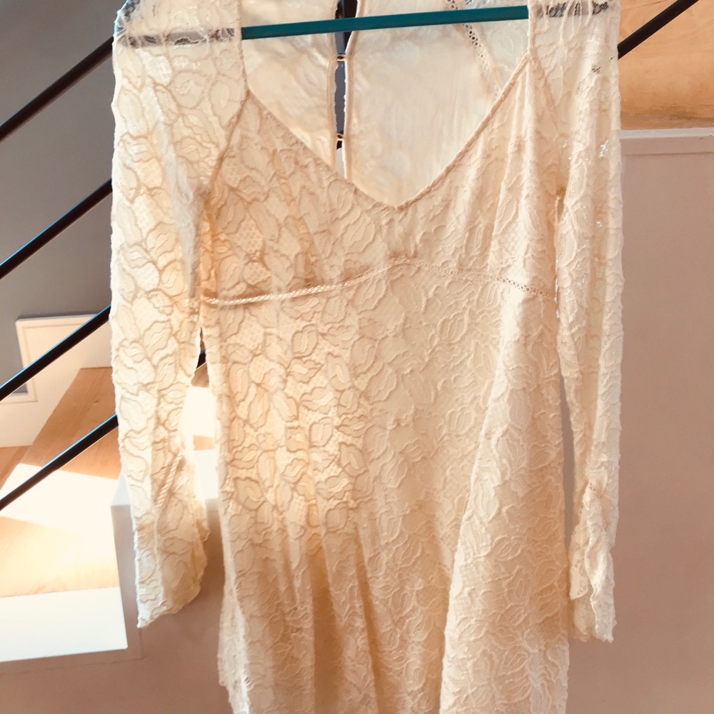 Free People White Long Sleeve Dress